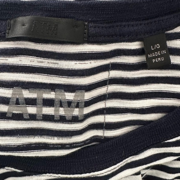 ATM Stripe Jersey Short Sleeve Dress - Picture 11 of 13